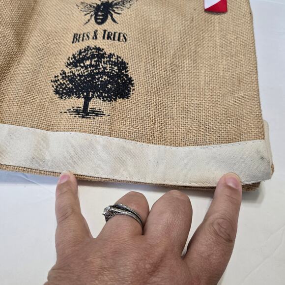 NWT ShoreBags Bodega Bees & Trees Mini Shopping Bag Jute - Picture 8 of 8